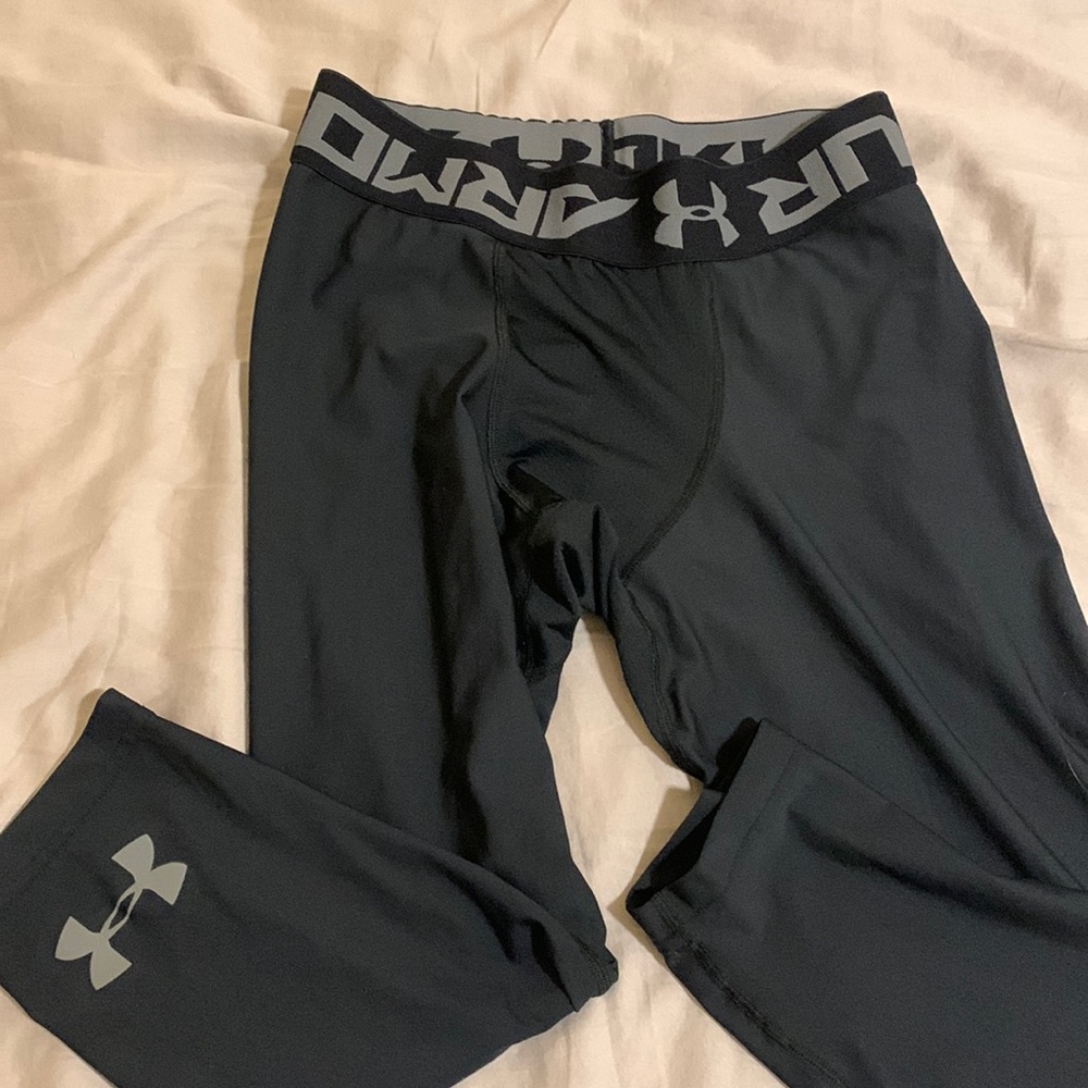 Mens Athletic Leggings Under Armour Size L 3/4 Length